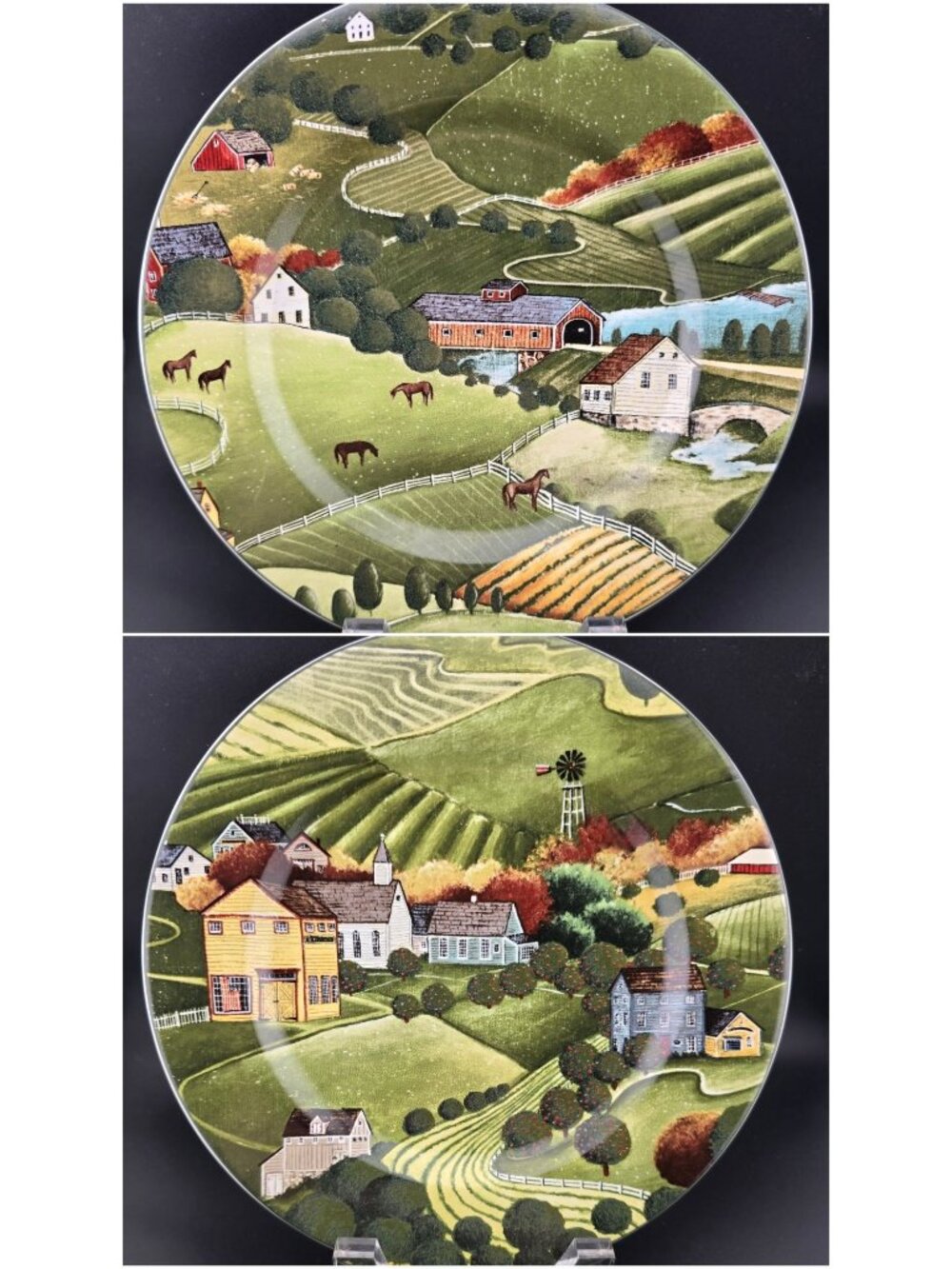 David Carter Brown Pleasant Valley Farm Salad Plates 8.25" (2)  2000